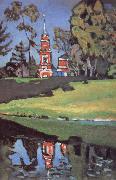 Wassily Kandinsky Voros templom Sweden oil painting artist